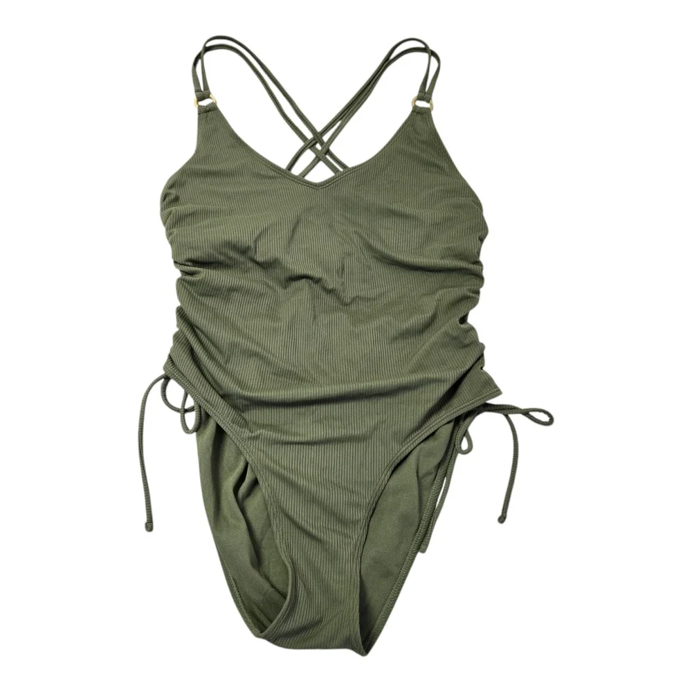 Time & Tru Women's Swimsuit L/G (12-14) Brown One Piece
